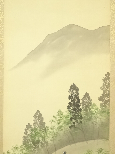 道具 ] - 道具 小谷苔明筆 彩色山水 肉筆絹本掛軸 | ネットショップ圭